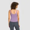 Al0LULU Sports Top Yoga Kıyafetleri Yeni Seksi V yaka Güzellik Arka Yelek Göğüs Pedli Kadınlar Stres Slim Long Yoga Giyim