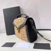 Damhandväskor WOODY Tote shoppingväska handväska hög Wicker Woven luffare mode Strand Halmväskor lyx designer resor Crossbody Axelväska