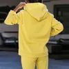 Women Fleece Letter Print Two Piece Set Casual Long Sleeve Hoodie Sweatshirts and Jogging Pants Suits Loose Female Tracksuits 220817