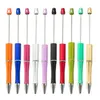 DIY ADD BEADS BALDPOINT PENS 학생 비드 가능한 플라스틱 야구장 비드 볼 펜 프로모션 크리스마스 선물 크리에이티브 ZC1177