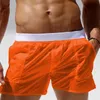 Shorts masculinos verão masculino translúcido natação sexy ver através de praia homem bolso bolso de bolso fino casual casual lounge boxershortsmen's