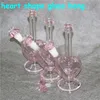 Wasserpfeifen Glasbongs 9 Zoll Herzform Valentinstagsgeschenk Rosa Farbe Wasserpfeifen Dab Bohrinseln mit 14 mm Rauchtrockenkräuterschalen Aschefänger