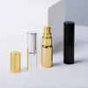 100Pieces/Lot 5ML Portable UV Glass Refillable Perfume Bottle With Aluminum Atomizer Spray Bottles Sample Empty Containers 220711