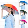 Berets Outdoor Sun Shade Waterproof Camping Fishing Headwear Cap Portable Rain Umbrella Hat Foldable Beach Head Hats AccessoryBerets Oliv22