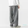 Men's Pants Spring Autumn Men's Corduroy Casual Korean Fashion Solid Color Baggy Wide Leg Male Button Jogging 5XLMen's Men'sMen's