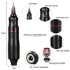 Tattoo Machine Professional Kits Rotary Pen Set With Power Supply Cartridges Needles Body Art 220829