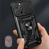 Étuis de téléphone 2 en 1 protection antichoc pour LG STYLO 7 5G 4G avec caméra push pull fermer la fenêtre de voiture support magnétique anneau housse de protection