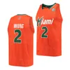 NCAA Basketball College Miami Hurricanes Jerseys 23 Kameron McGusty 2 Isaiah Wong 3 Charlie Moore 11 Miller 21 Sam Waardenburg 1 Anthony Walker University Sport