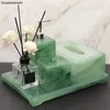 Set di accessori per il bagno verde di lusso Scatola per fazzoletti di carta igienica Disinfettante per le mani Bottiglia Dispenser di sapone Decorazione per bagno Vassoio portaoggetti per 220523