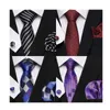 Cravates d'arc 7,5 cm Gravatas Hommes Cravate en soie tissée de haute qualité Mouchoir Pocket Squares Cufflink Set Cravate Orange Paisley Male Fit WeddingBow