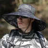 Beretten viskap mannen zomer uvproof grote randzon boonie hoeden camouflage waterdichte bescherming buiten wandeling hoed hoed capberets3811544444