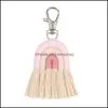 Модные аксессуары для ключей Плетение радужной ключей для женщин -держателя ручной работы Keyring Rame Bag Car