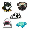 Beaux Animaux Chien Croc charmes Mode Amour Chaussures Accessoires Pour Décorations Charmes pvc doux Chaussures Charme Ornements Boucles comme cadeau de fête