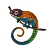 Large Lizard Chameleon Brooch Animal Coat Pin Rhinestone Fashion Jewelry Enamel Accessories Ornaments 3 Colors Choose