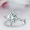 Big Stone Band Ring Fashion Wedding Anneaux bijoux avec cristal brillant CZ Diamond Valinetine cadeau