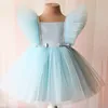 Summer Lace Princess Dresses For Kids 1-6 Year Birthday Flowers Girls Children's Party Costume Infant 220422