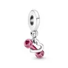 Authentic 925 Sterling Silver Beads Dumbbell Heart Dangle Charms Fits European Pandora Style Jewelry Bracelets & Necklace DIY Gift For Women 799545C01