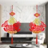Party Decoration 2pcs/set 113cm Non-woven Fabrics Chinese Knot Couplet Blessing Spring Festival Pendants Year Decorations For HomeParty