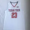 SJ98 College Koszykówka 23 Jarrett Culver NCAA Texas Tech Szyte Męskie Koszulki Rozmiar S-2XL Biała Czerwona Czarna Najwyższa Jakość