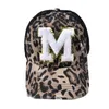 Men Women Snapback Hip Hop Hat Summer 26 English Letter Mesh Cap Alphabet Leopard Baseball Cap 200pcs Daj455