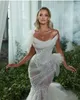 Robe de mariée sirène sexy avec sans manches sans bretelles en dentelle illusion corsage organza appliques occasion formelle faite sur mesure en tulle longueur au sol