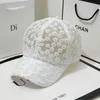 Women Summer Cap Sunscreen Breathable Lace Baseball Cap Korean Daisy Embroidered Sweet Cap Y220423268y