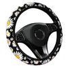 Couvre-volant mode marguerite fleur voiture décoration intérieure tricoté couverture accessoires sans anneau intérieur