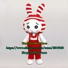 Costume de poupée de mascotte personnalisable mignon rayé lapin mascotte costume de dessin animé adulte jeu de rôle jeu de fête déguisement annonce affichage noël