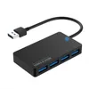 wholesale Protable Compact USB 3.0 4 Port Hub Splitter simple Adaptateur Ultra Vitesse pour Ordinateur Portable PC Alimentation