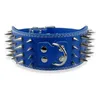 Dog Collars & Leashes Inch Wide Spikes Studded Leather Pet Collar For Large Breeds Pitbull Doberman M L XL SizesDog3131