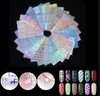 2022 Fashion New Salon 24 Type Hollow Laser Nail Art Sticker Stencil Set Gel Polish Nail Vinyl Tip Transfer Guide Mall Nagel Dekaler klistermärken