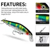 K1626 Minnow Bass Fishing Lures - Jerkbait Sinking Lure Set Hard Baits Crankbait voor forel Catfish Musky Bluegill Visstekker 5 stks/kit