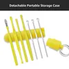 7 pz/set Kit di Detergente per Cerume per Orecchie in Acciaio Inox Earpick Rimozione della Cera Curette Cucchiaio per Cerume Strumento per la Pulizia dell'orecchio a Spirale