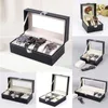 Watch Box 2 3 4 5 6 8 10 Grids PU Leather Case Jewelry Storage Packaging Organizer Display 220624