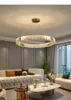 Pendant Lamps Gold/Chrome Silver Remote Luxury Modern Big Crystal Ring Chandelier Large Stair Lamp Home Bedroon Light FixturesPendant