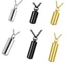 Stainless Steel Holder Cylinder Ashes Urn Pendant Charm Cremation Memorial Necklace Jewelry 3 Colors Y220523