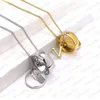 Pendant Necklaces for Men Women Designer Necklaces Letter Circle Rings 2 Colors Couple Accessories