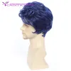 Fashion Style Adjustable Size Synthetic Men blue Wigs Natural Short Man Wigs Breathable Male Hair9191624