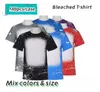 Vente en gros Sublimation Chemises blanchies Transfert de chaleur Blanc Bleach Shirt Blanchi Polyester T-shirts US Hommes Femmes Articles de fête Stock