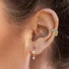 Clip-on Screw Back 100% S925 Sterling Silver Clip On Earring Colorful Micro Pave Zircon Non Pierced Cuff Boucles d'oreilles Coréen Earcuff Pendiente