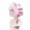 Delle donne Musulmane Hijab Cancro Chemio Cap Fiore Stampa Cappello Turbante Copertura Perdita di Capelli Testa Sciarpa Avvolgere Pre-Legato Copricapo strech Bandane