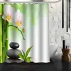 Tenda da doccia in pietra Zen personalizzata Tessuto in poliestere Personalizzato Tende da bagno di dimensioni maggiori Goccia L8273 T200711