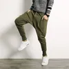 Hip Hop Harem Pants Men Cotton Streetwear Casualne spodnie Solidne spodnie do joggera Pokazani Pocket Mężczyznki dresowe 220812