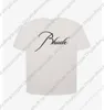 Designer-T-Shirt gut verkaufen 1 1 Version Rhude reine Farbe Vintage Brief T-Shirt Männer Frauen Paar Baumwolle T-Shirt Hip Hop High Street Übergröße