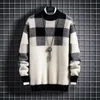 Maglioni da uomo Maglione dolcevita scozzese scozzese di alta qualità da uomo Moda caldo pullover Herren maschile spesso Top natalizio da uomoUomo