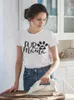음악 시간 십대 옷 소녀 T 셔츠 재미있는 여름 톱 미국 홈 캐주얼 짧은 슬리브 개 하라주 쿠 그래픽 티 드롭 컨칭