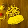 Clothing Sets 0-24M Infant Baby Girl Clothes Sleeveless Sling Tops Romper Floral Print Tutu Skirt Outfit SunsuitClothing