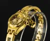 Женщины смотрят модную повседневную золотую браслет из нержавеющей стали, часы для маленького аналогового набора женского наручного часа часы элегантные Relojes