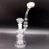 10.8 Inch Colorful Pattern Mini Glass Bong Hookah with Long Straw Beaker Smoking Pipes with Bowl for Tobacco Accessories