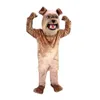 Korte Pluche Hond Mascotte Kostuum Bruin Zwart Puppy Puppet Performance Kleding Halloween Xmas Anime Jurk Parade Suites Set